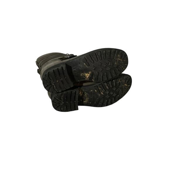 UGG Boots Women's 9 ZIA Moto Combat Waterproof Leather Buckle Gray - Picture 6 of 8